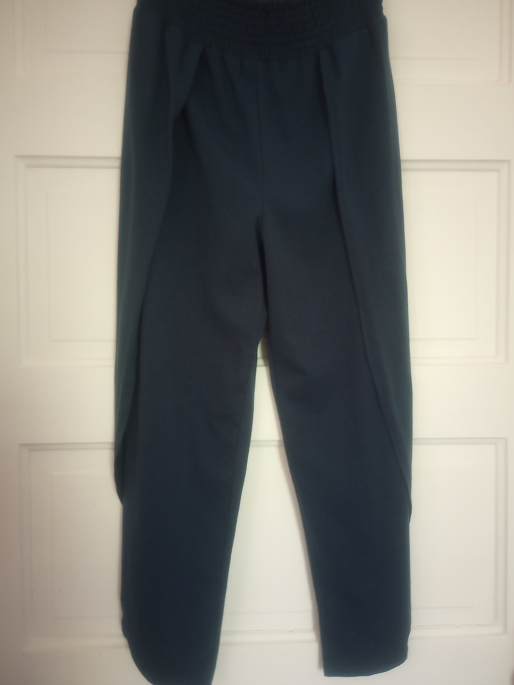 Teal Elastic Waist Draped Trouser/Split Skirt